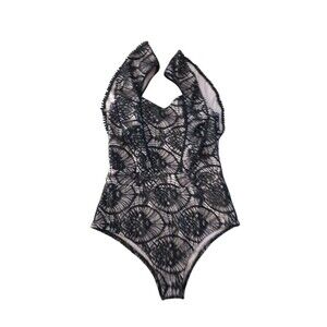 NWT Tea And Cup Los Angeles Bodysuit Women's Size Small Black Lace Top